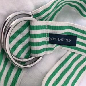 Ralph Lauren green and white stripped belt